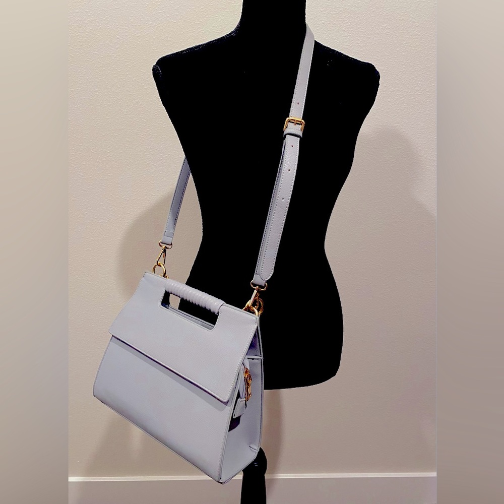 Ladies Crossbody Bag Melie Bianco Light Periwinkle Color Faux Leather